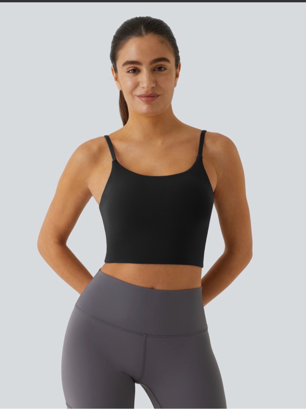 Halara Black Longline Seamless Crop Cami - Women Intimates